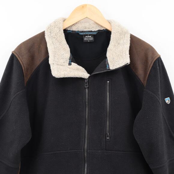 Kuhl Men's Alpenwurx Fleece Long Sleeve Full Zip Black Jacket Size L - Picture 4 of 6